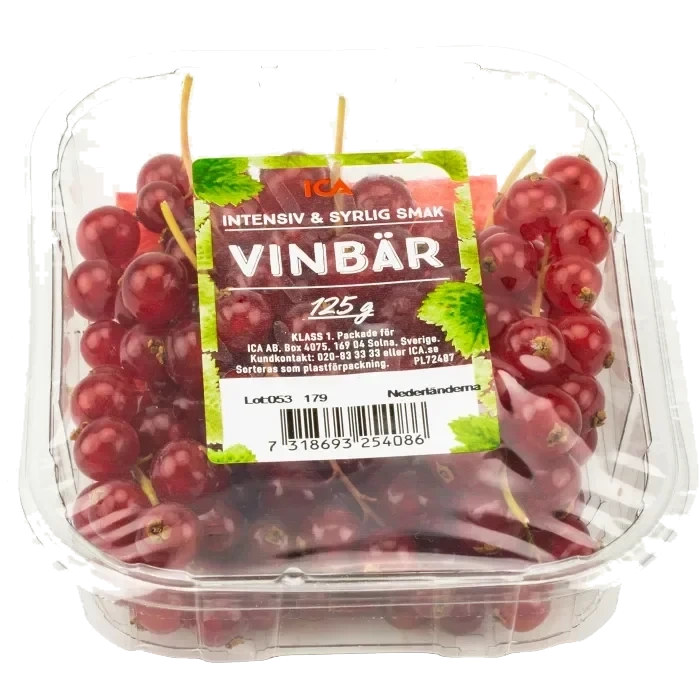Röda vinbär 125g Klass 1 ICA