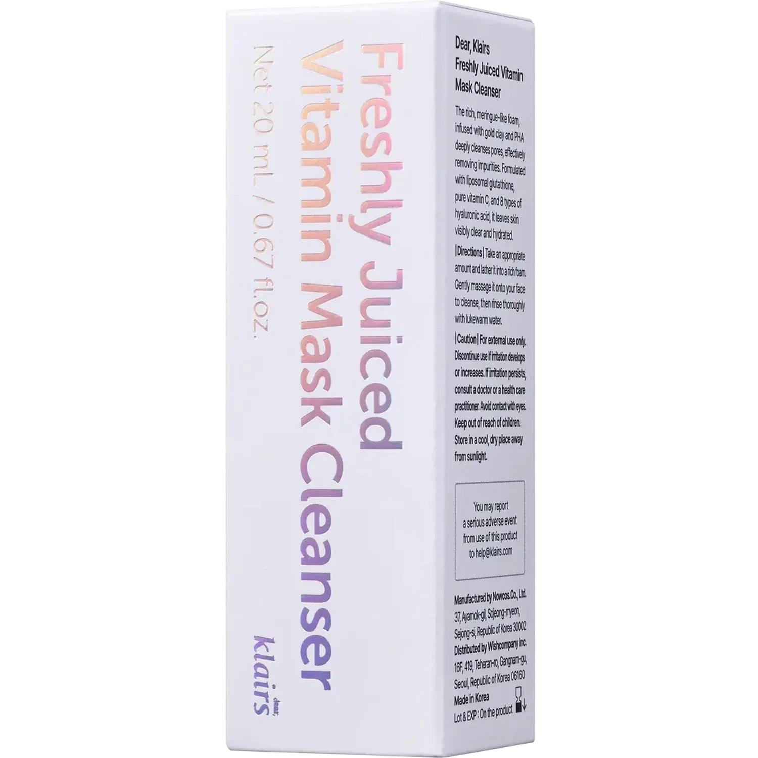 Klairs Freshly Juiced Vitamin Mask Cleanser