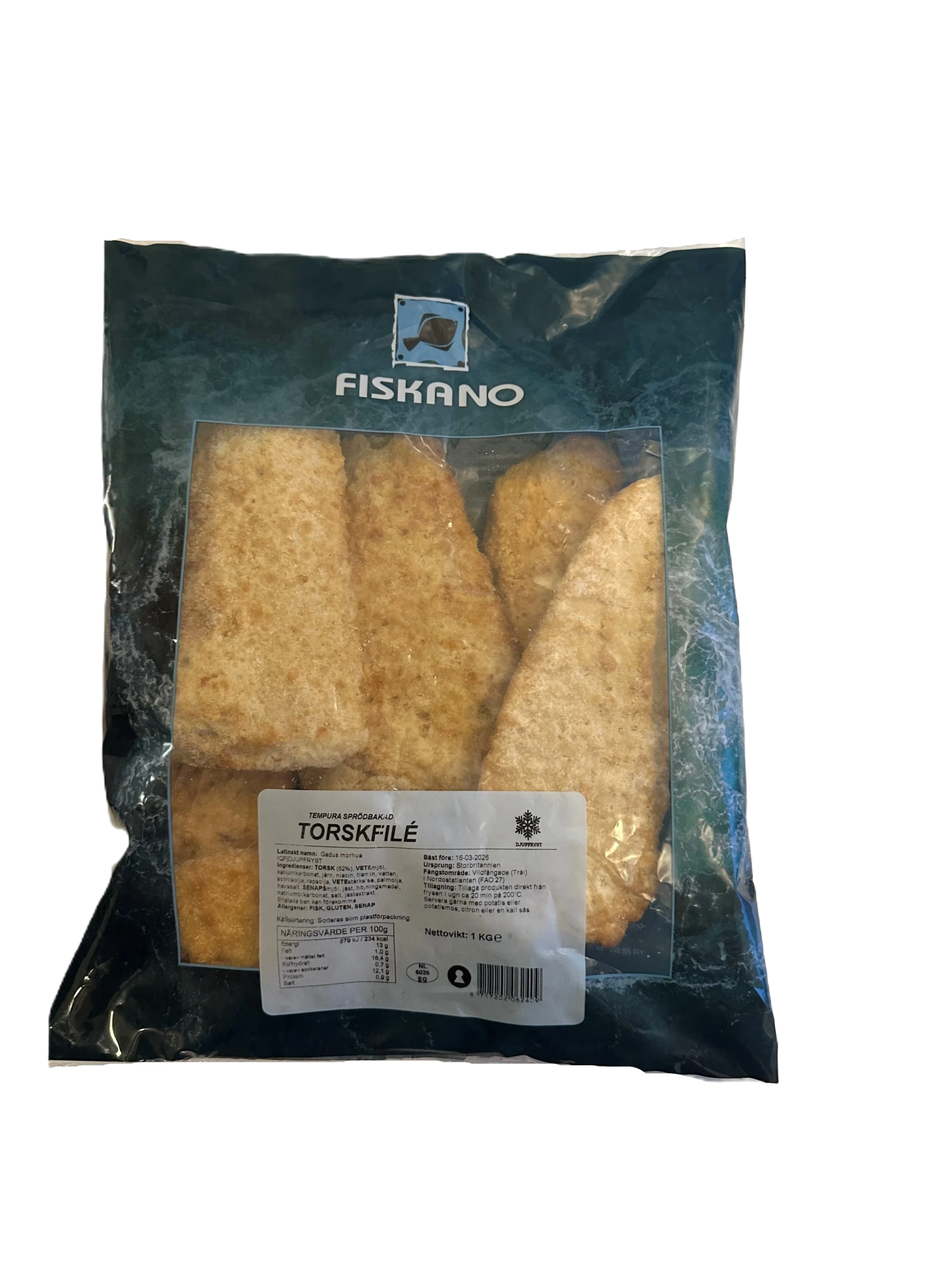 Tempura sprödbakad Torskfilé