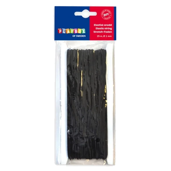 Elastisk  Snor 25 M Svart