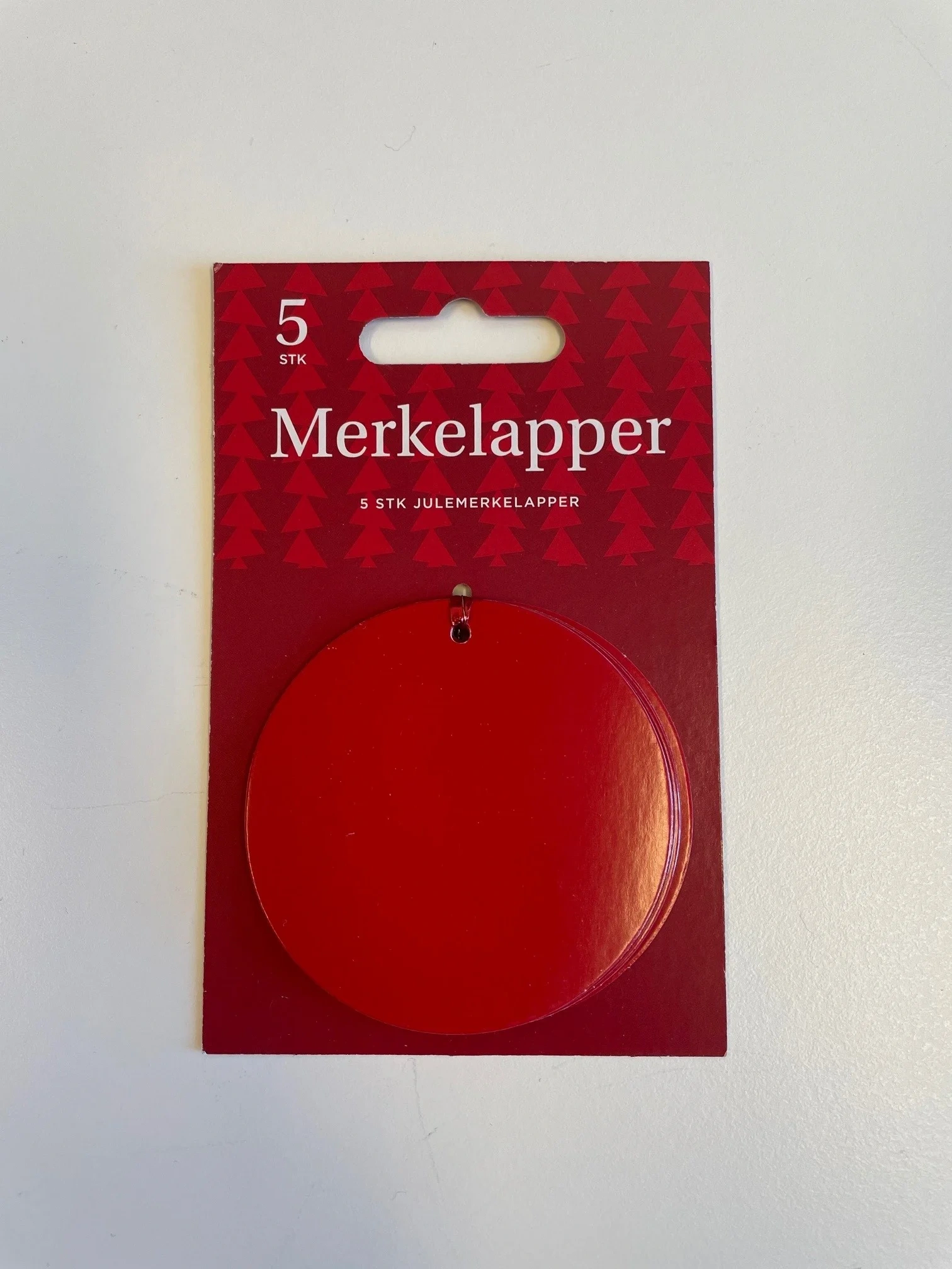 Merkelapper Runde Rød 5stk