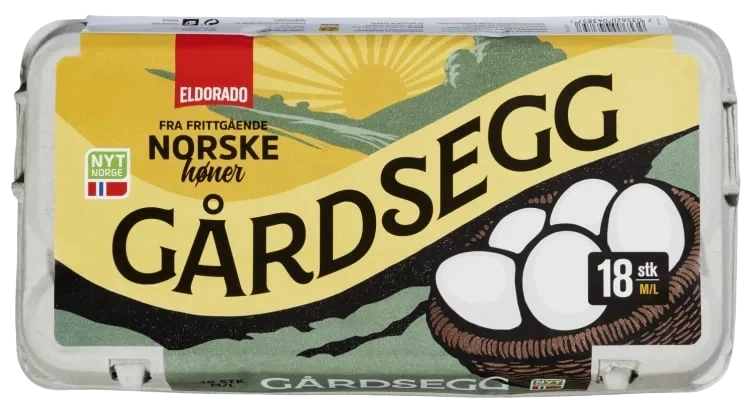 Egg Frittgående Gårdsegg M/L 18stk Eldorado