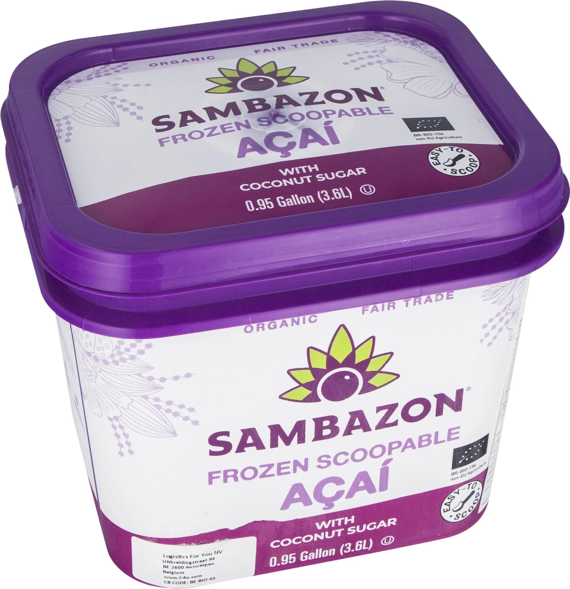 Sambazon Frozen scoopable Acai with coconut sugar