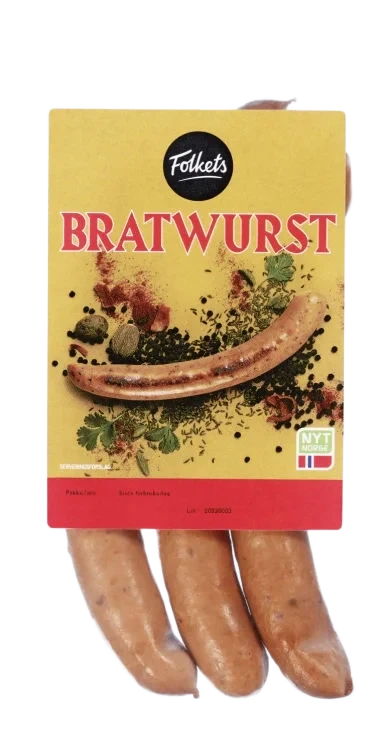 Bratwurst Røkt 80% 270g Folkets