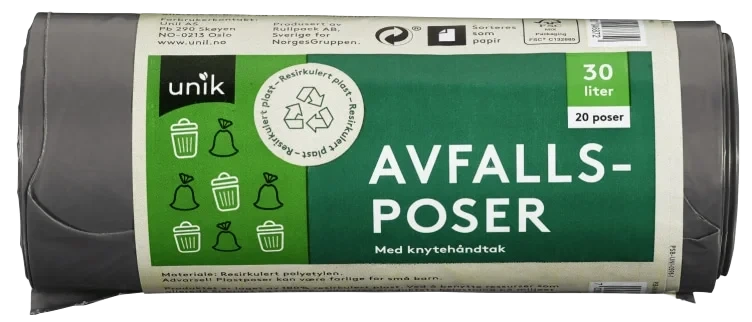 Avfallsposer 30l 20stk Unik