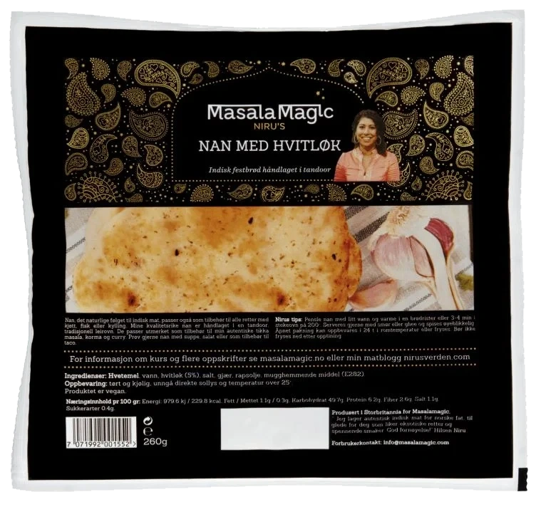 Naan Håndlagde m/Hvitløk 260g Nirus