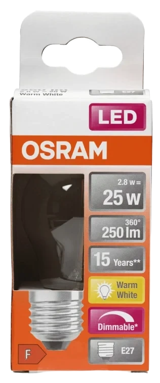 Lyspære Led Cl P 25 Klar Dim E27 Osram