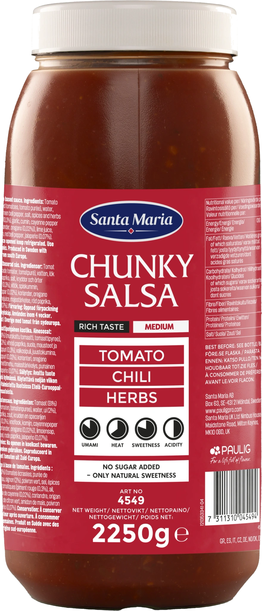 Chunky Salsa Medium 2250g Santa Maria