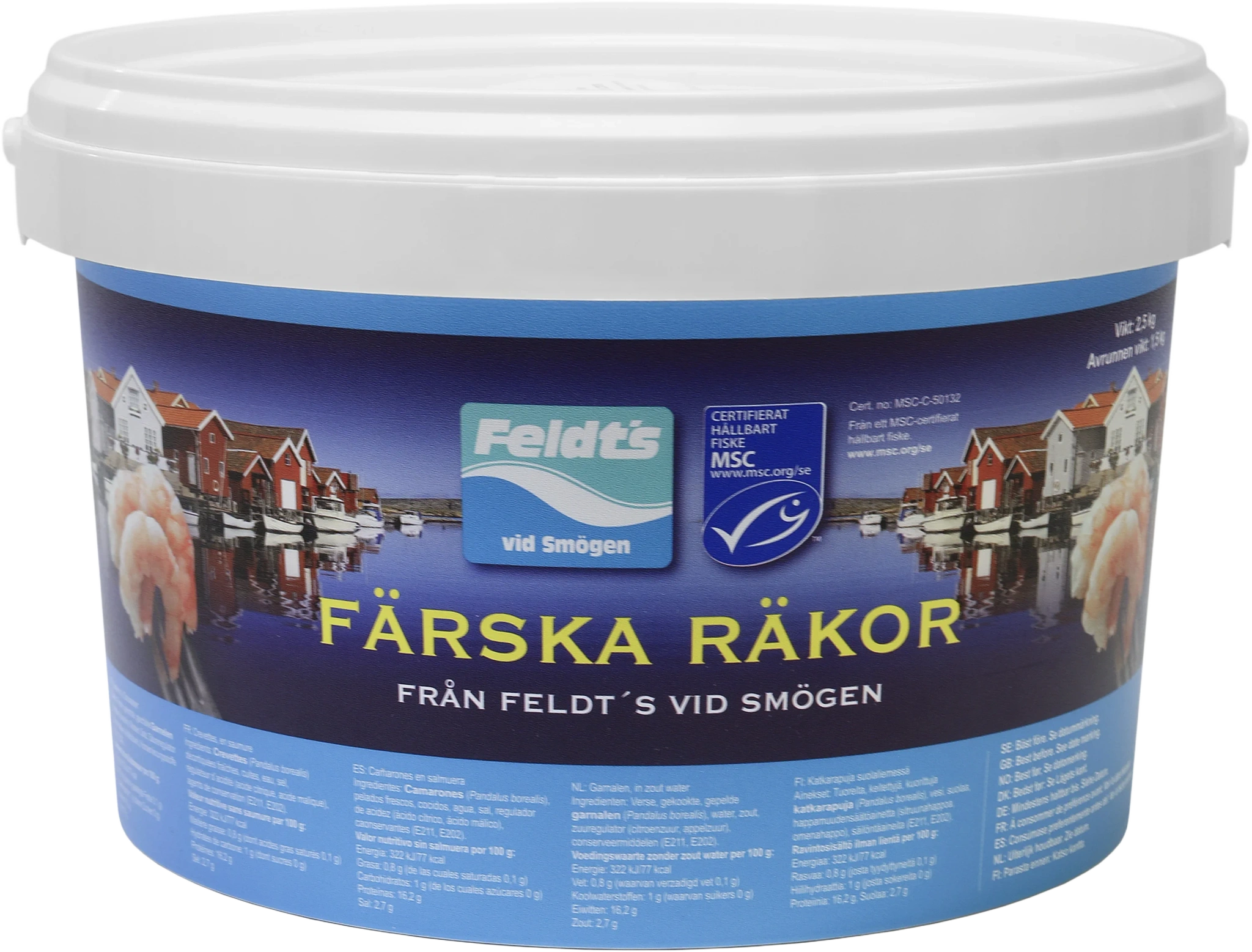 Färskinlagda räkor i lake MSC