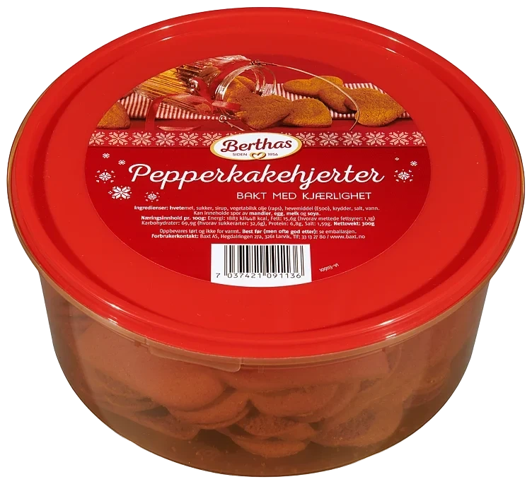 Pepperkakehjerter 300g Berthas