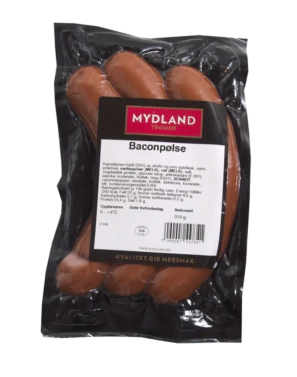Baconpølse 3pk Mydland