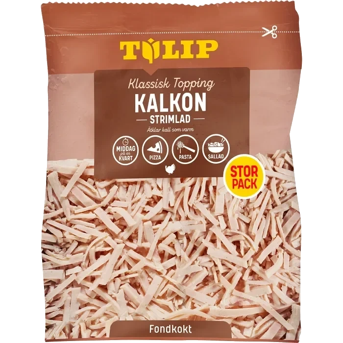 Kalkon Strimlad Kokt 350g Tulip