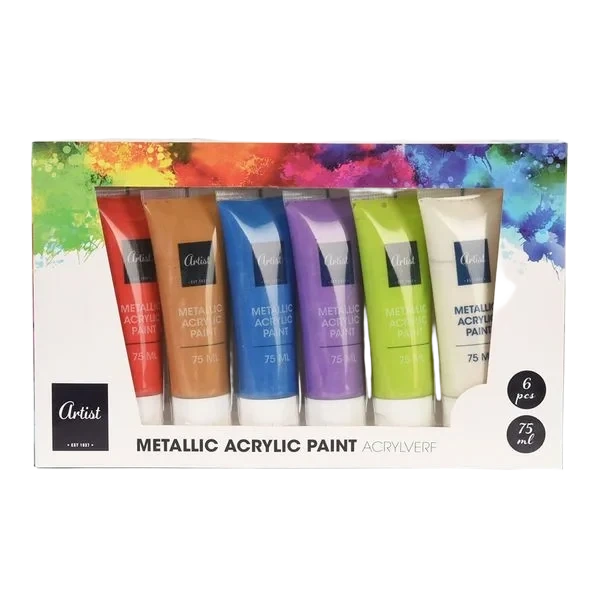 Akrylmaling - Metallic 6pk
