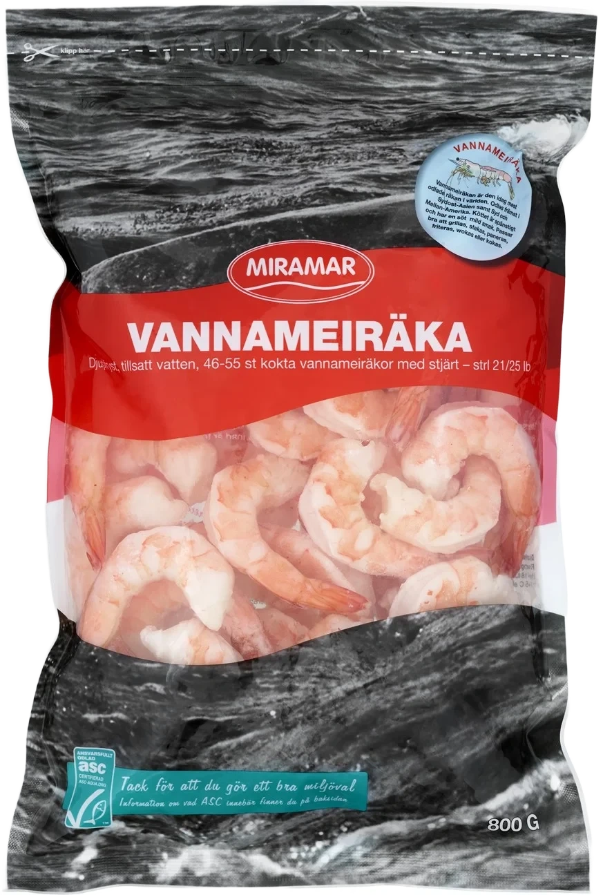 Vannameiräka kokt med stjärt 21-25 - ASC