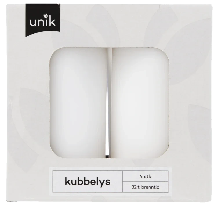 Kubbelys Hvit 11cm 4stk Unik
