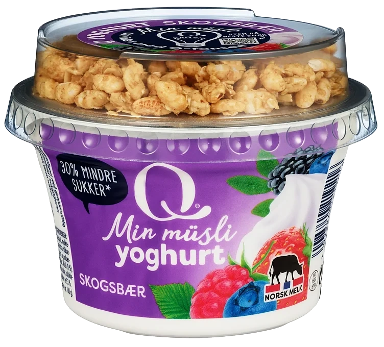 Yoghurt min müsli skogsbær beger  165g