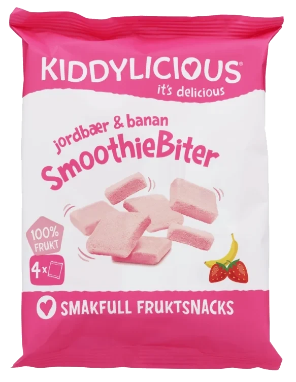 Smoothiebiter 4pkn Jordbær&Banan Kiddylicious 24g