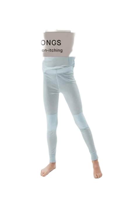 Wool Longs Kids Ice Blue 122-128 Pierre Robert