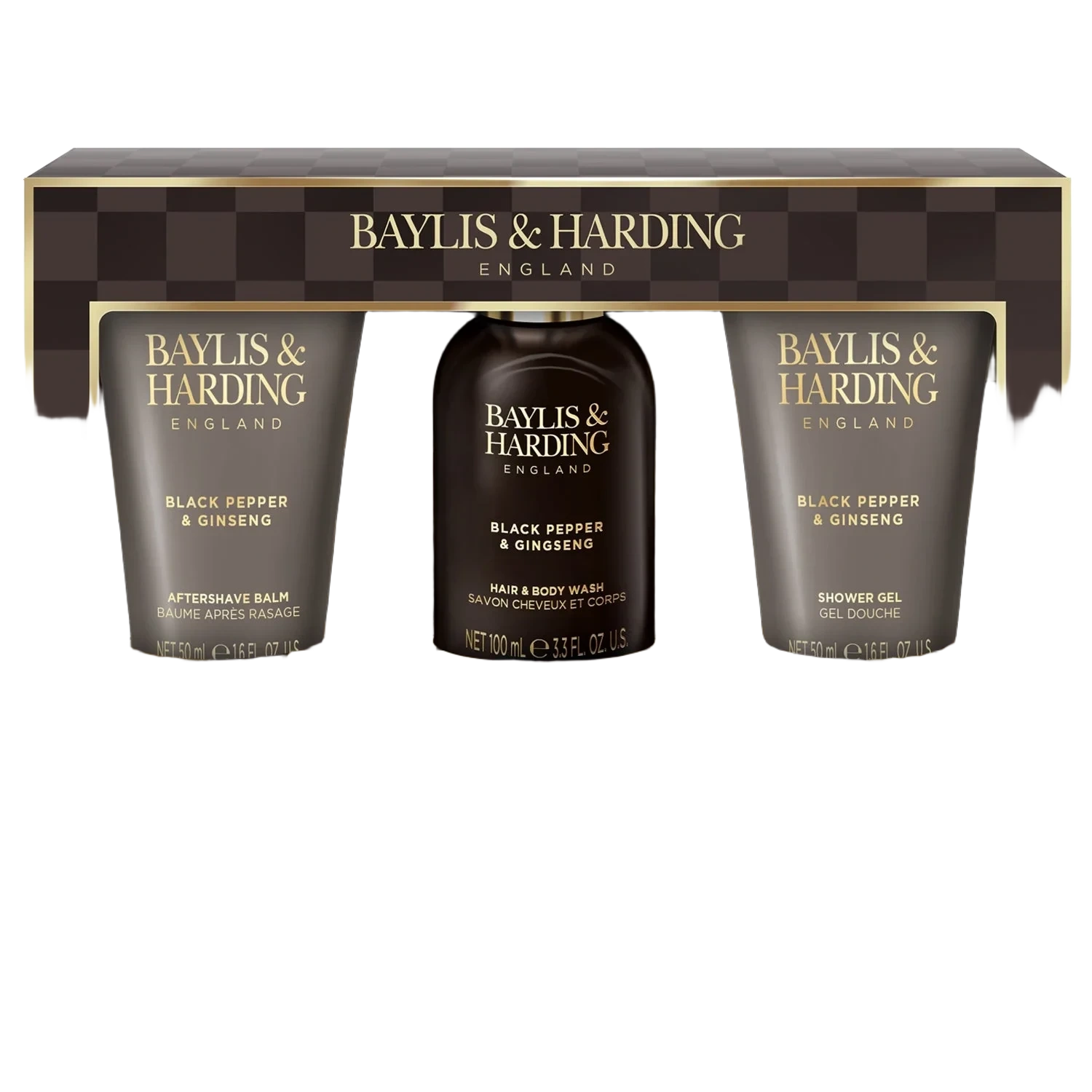 Baylis & Harding Men`s Black Pepper & GinsengTravel Trio Gift Set