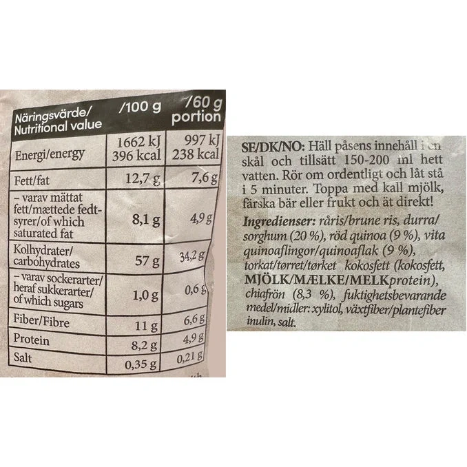 Oldana Glutenfri Gröt
