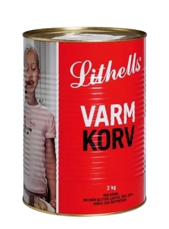 Varmkorv m skinn konserv