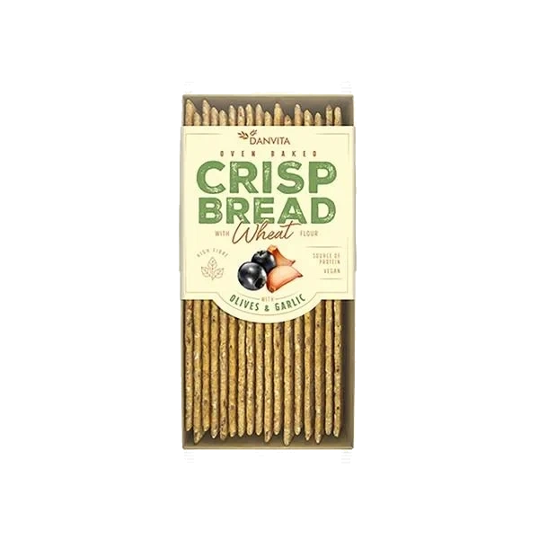 Knekkebrød m/oliven og Hvitløk 130g Danvita