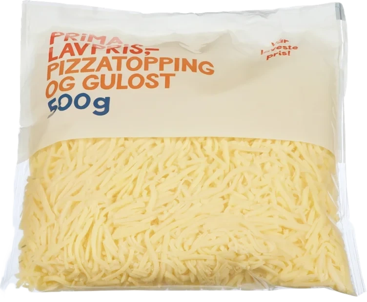 Pizzatopping revet og gulost   500g