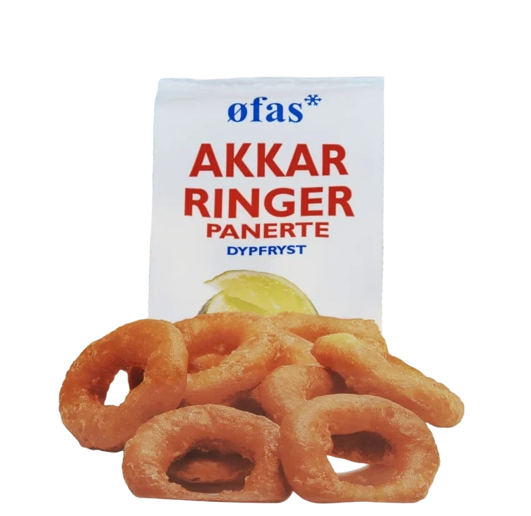 Akkarringer Panert Stå pose 400g Øfas
