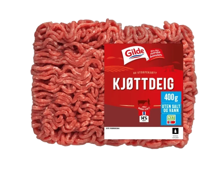 Kjøttdeig u/Salt&Vann 400g Gilde