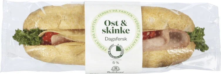Bakehuset Baguette Fin Ost&Skinke