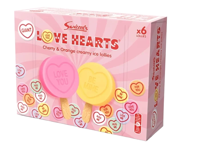 Love Hearts Ice Lollies 6stk Swizzels