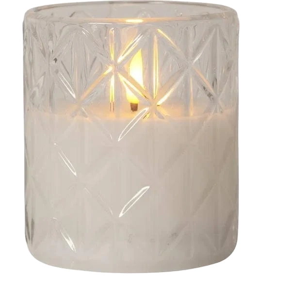 Ljus LED Flamme Romb Transparent 9x10cm