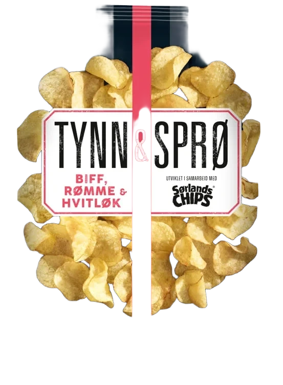 Tynn&Sprø Chips Biff&Rømme 150g Sørlandschips