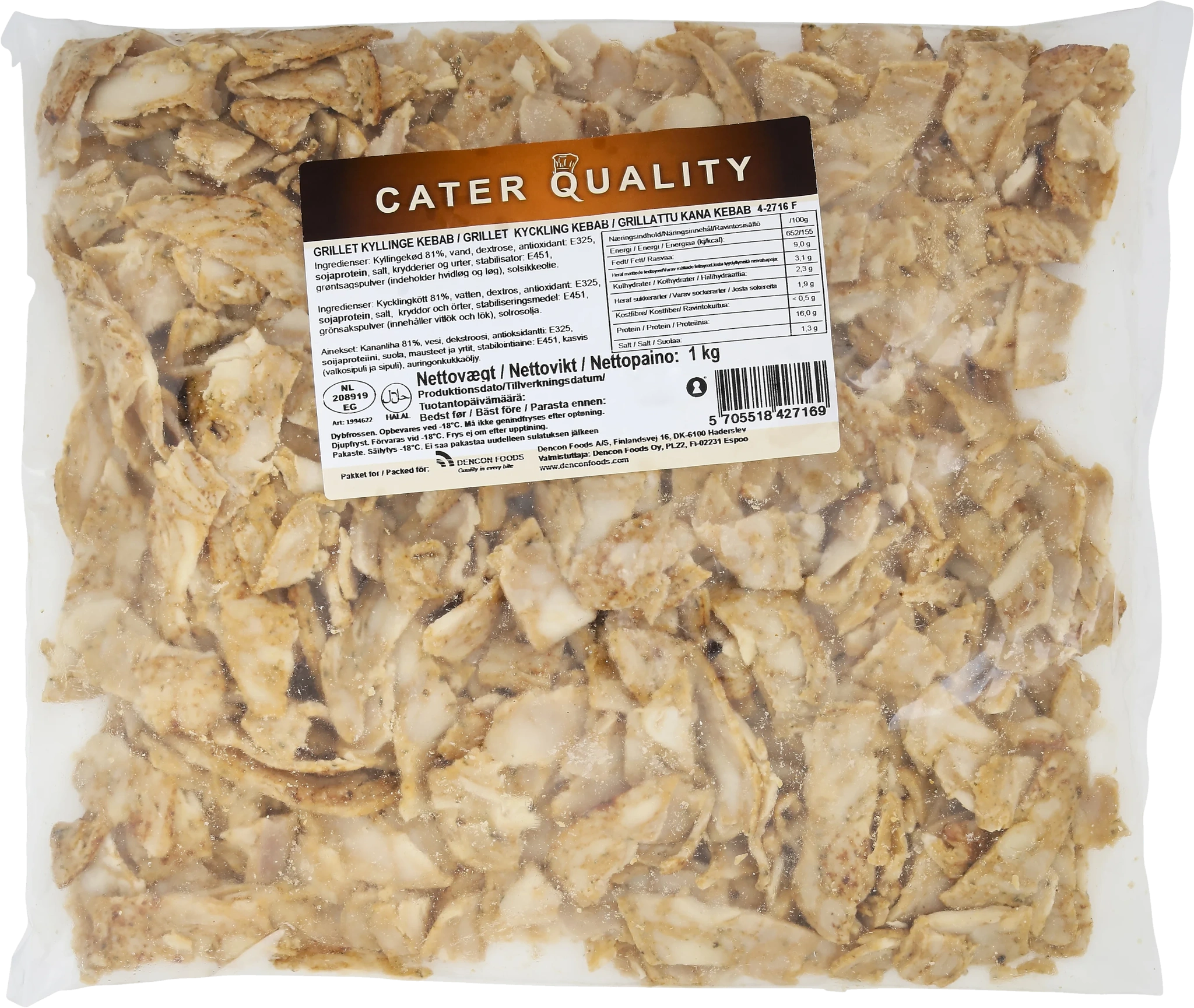Grillet kyckling kebab