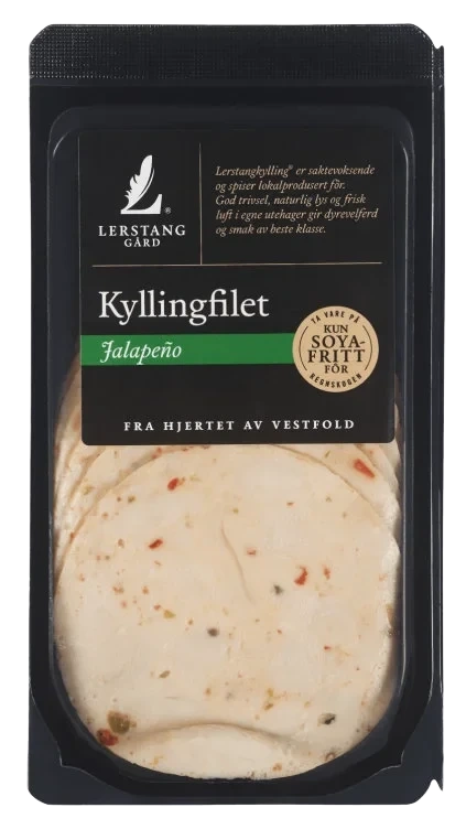 Kyllingfilet Jalapeno skivet 100g Lerstang