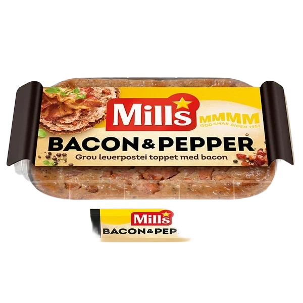 Pepperbaconpostei 185g Mills
