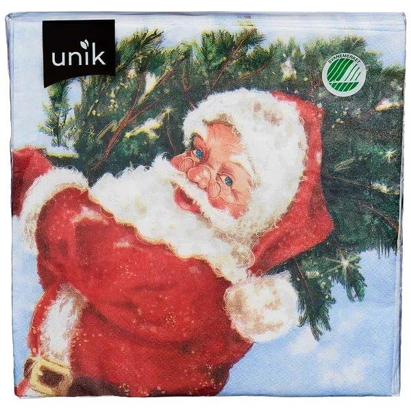Serviett Julenisse M/juletre 3l 20stk Unik