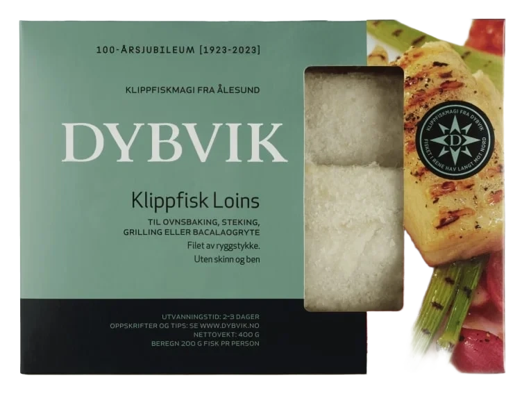 Klippfisk Loins u/Skinn&Ben 400g Dybvik