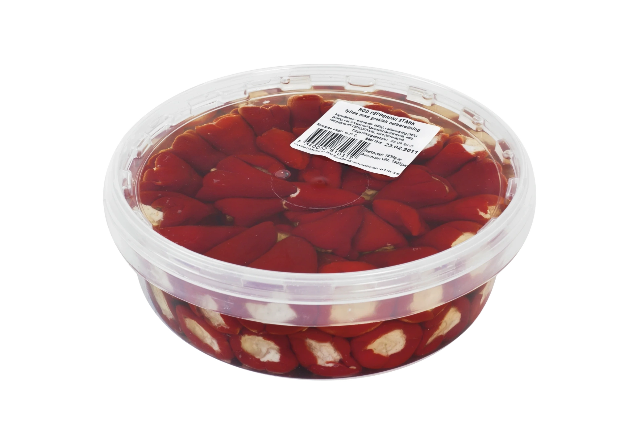 Röd paprika, ostfylld