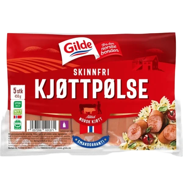 Kjøttpølse Skinnfri 450g Gilde