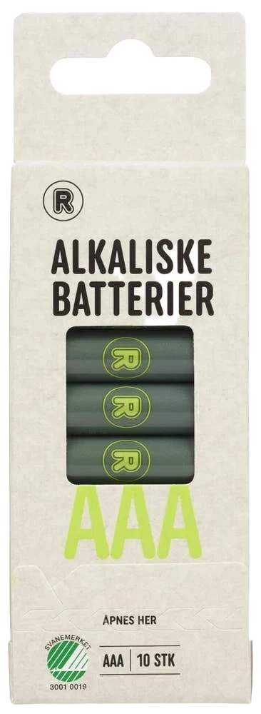Alkaliske batterier AAA 10 stk