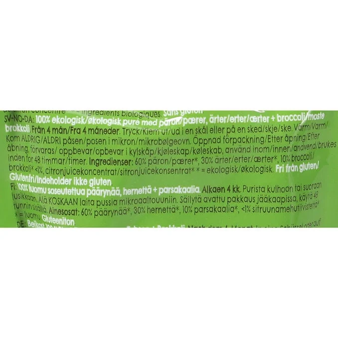 Klämmis Puré Päron, Ärtor & Broccoli