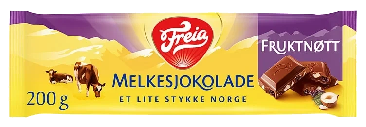 Melkesjokolade fruktnøtt 200g