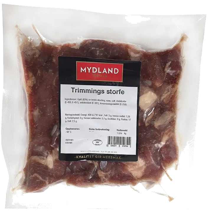 Trimmings Storfe Ca 10kg Kart Frys Mydland