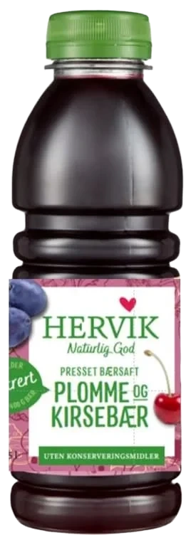 Plomme & Kirsebærsaft 0.5l Hervik
