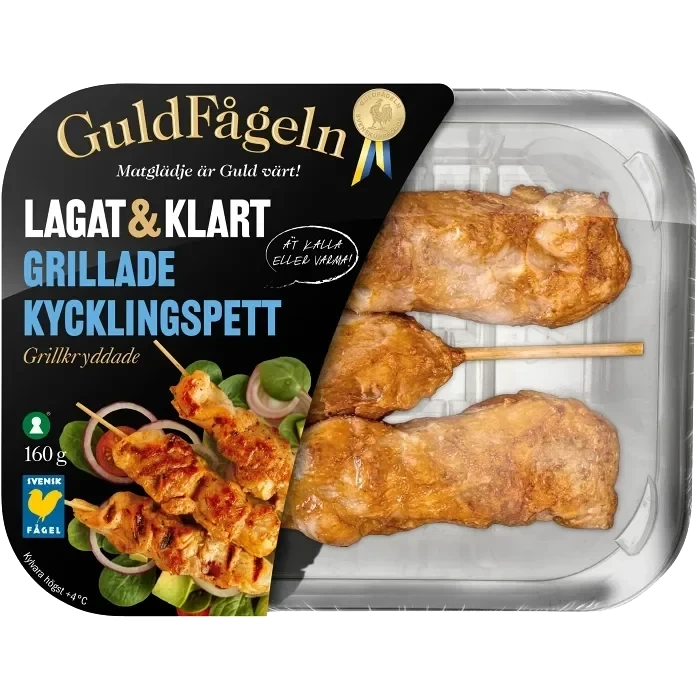 Kycklingspett Färska Grillkryddade 160g Guldfågeln