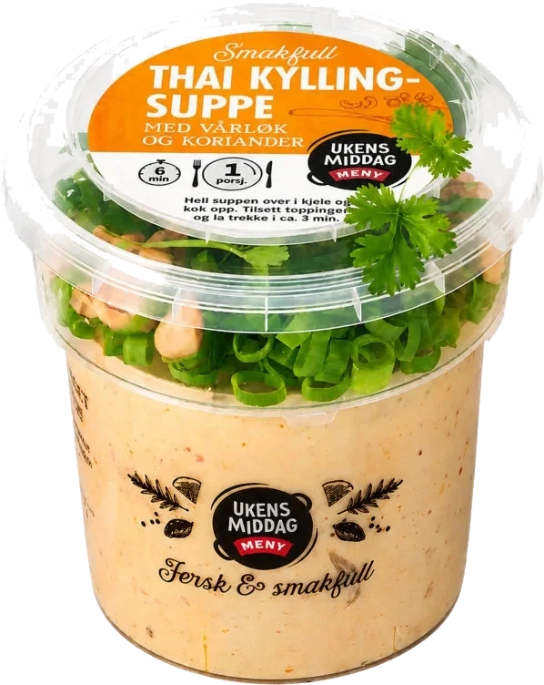 Thai Kyllingsuppe 4dl+Fersk Topping Meny