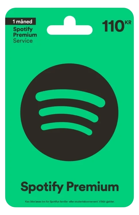 Gavekort Spotify 110nok