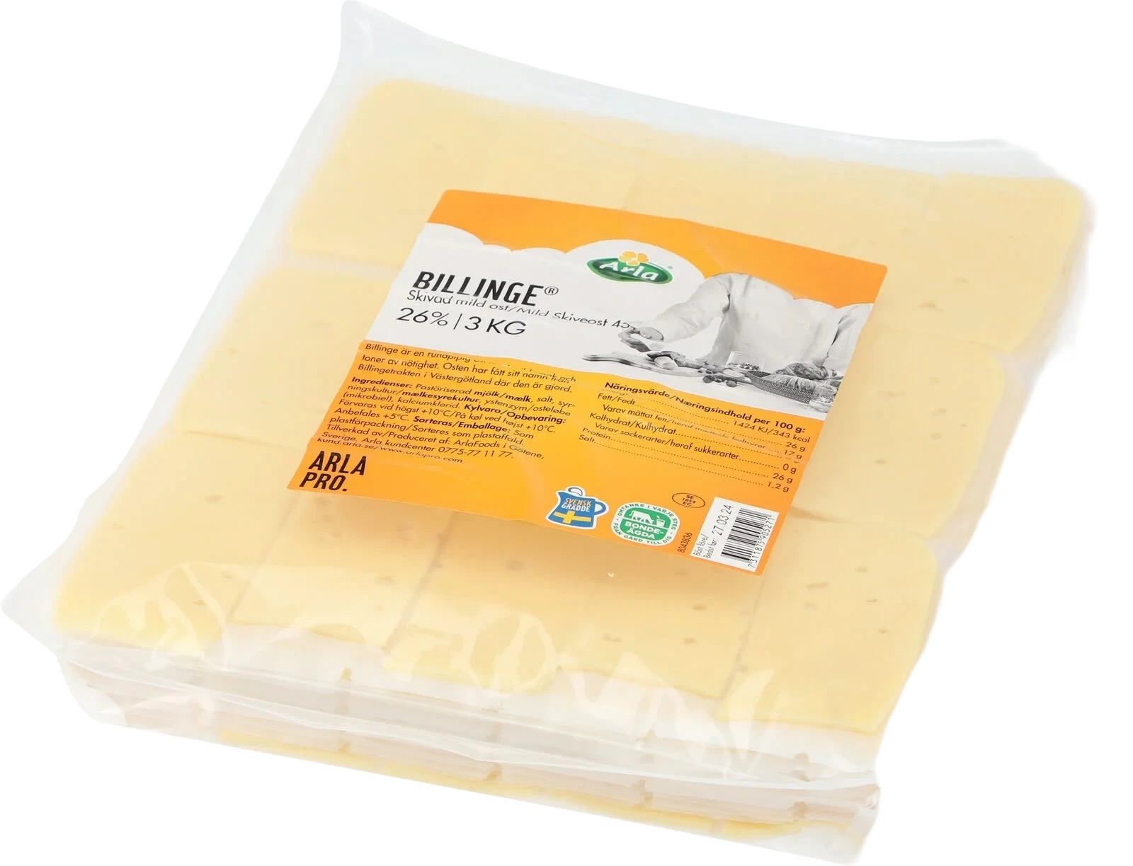 Billinge skivad ost 26%