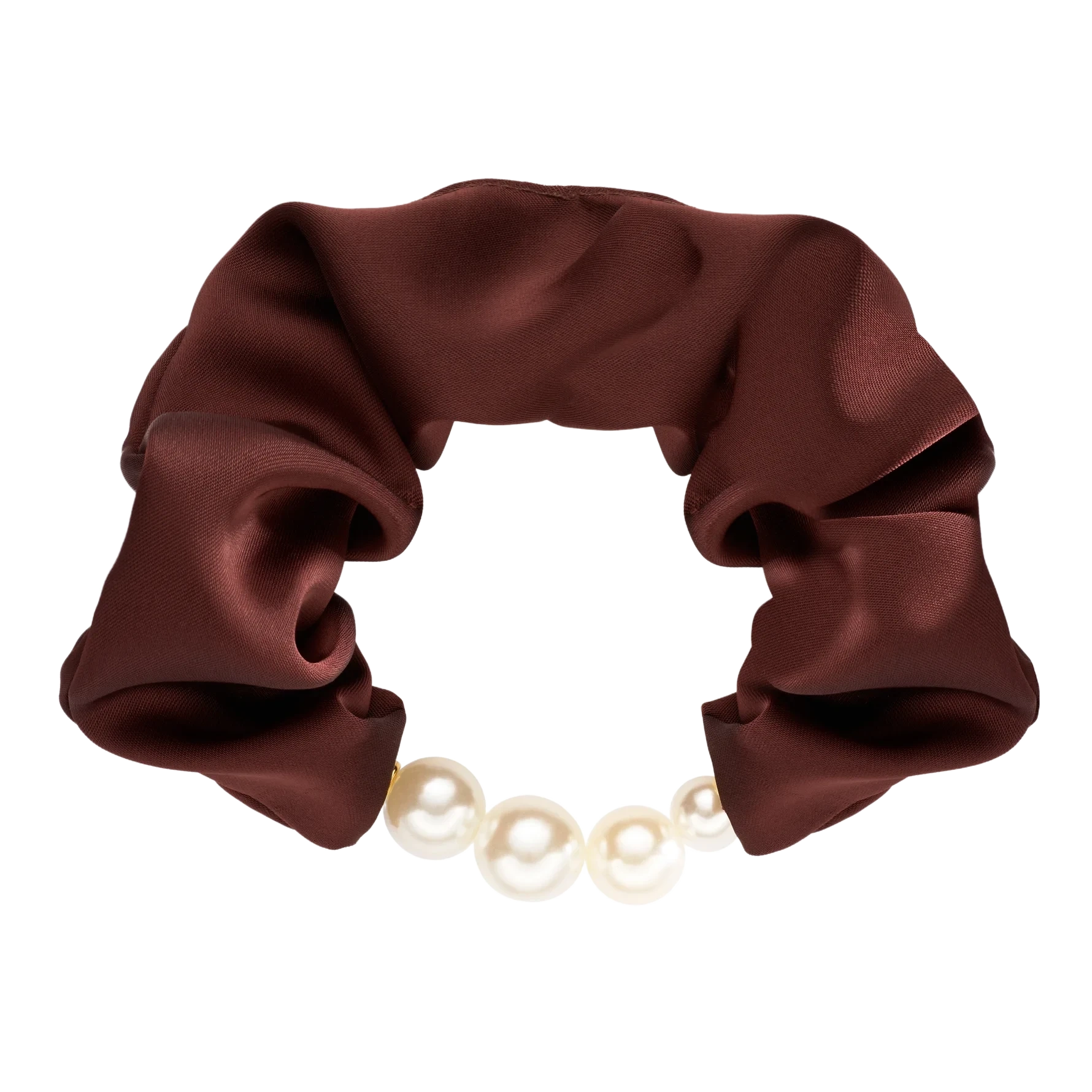 KICKS Beauty Large Pearl Scrunchie Brown Brown